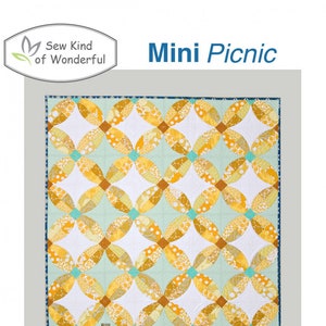 Mini Picnic Quilt Pattern by Sew Kind of Wonderful with Mini Quick Curve Ruler Option