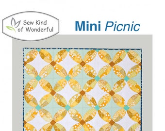 Mini Picnic Quilt Pattern by Sew Kind of Wonderful with Mini Quick Curve Ruler Option