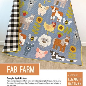 Fab Farm Quilt Pattern or Kit Options - Elizabeth Hartman Pattern -Custom Cut Kit!