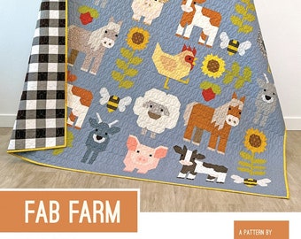 Fab Farm Quilt Pattern or Kit Options - Elizabeth Hartman Pattern -Custom Cut Kit!