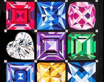Birthstones Block Of the Month Pattern -by MJ Kinman - Pick just 1 or all 12!