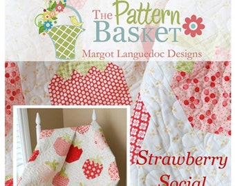 Strawberry Social Quilt Pattern by The Pattern Basket - Fat Quarter Friendly