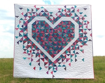 Exploding Heart Quilt Pattern - Slice of Pi Quilts