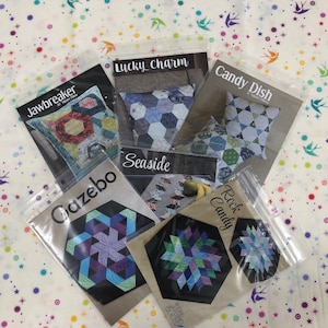 Pattern Bundle of Jaybird Quilts Journey to Nebula Sew Along - Candy Dish, Lucky Charm, Seaside, Jawbreaker, Rock Candy and Gazebo