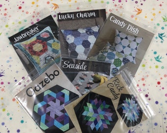 Pattern Bundle of Jaybird Quilts Journey to Nebula Sew Along - Candy Dish, Lucky Charm, Seaside, Jawbreaker, Rock Candy and Gazebo