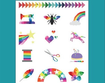 Geometric Rainbow Quilt Booklet by Quiet Play