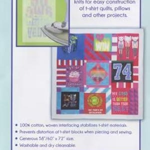 Puede incluir: Entretela termoadhesiva T-Shirt Project. El paquete presenta un diseño colorido con el texto "T-Shirt Project Fusible Interfacing". Mide 147.32/152.40 cm x 182.88 cm y está hecho de 100% algodón. Estabiliza los materiales de camisetas.
