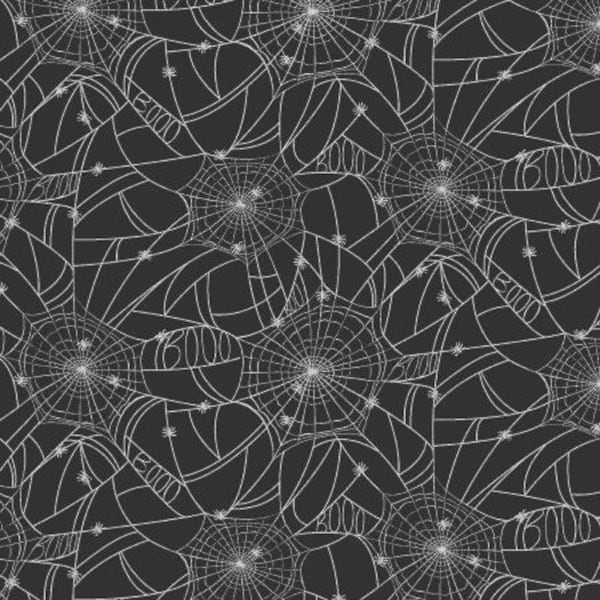 Rifle Paper Co. - Halloween - Spider Webs - Metallic Silver Accent Fabric - RP1310-BM3M