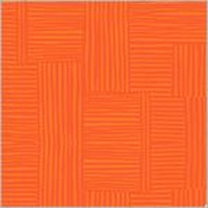 Pode incluir: Padrão abstrato de listras laranja e brancas com um design geométrico.