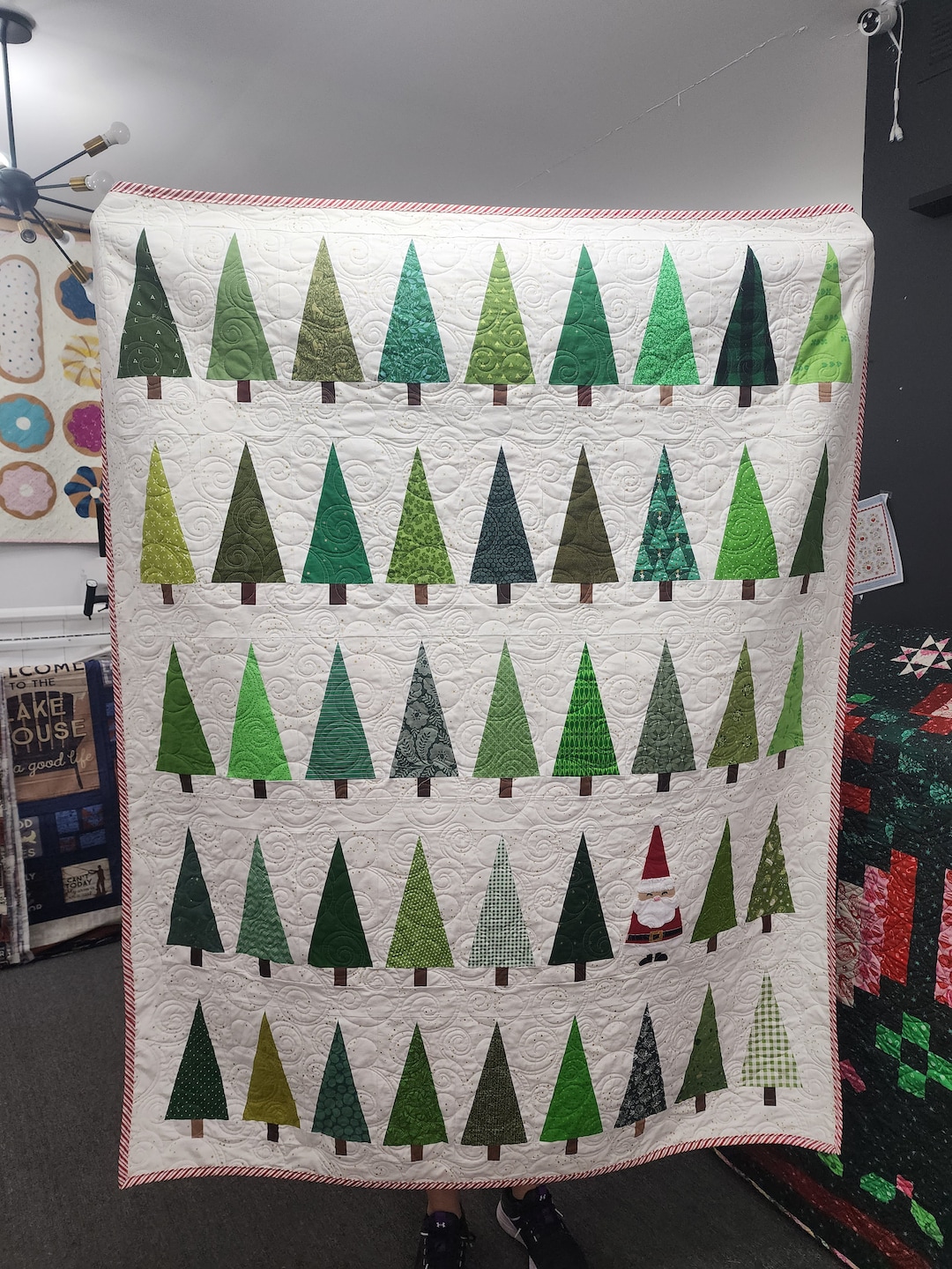 Tree Quilt Kit Santa in the Trees Quilt Kit - Etsy