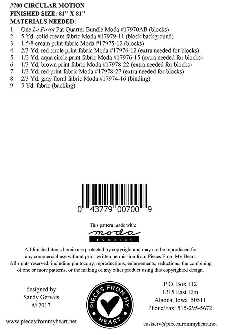 Circular Motion Quilt Pattern from Pieces From My Heart by Etsy