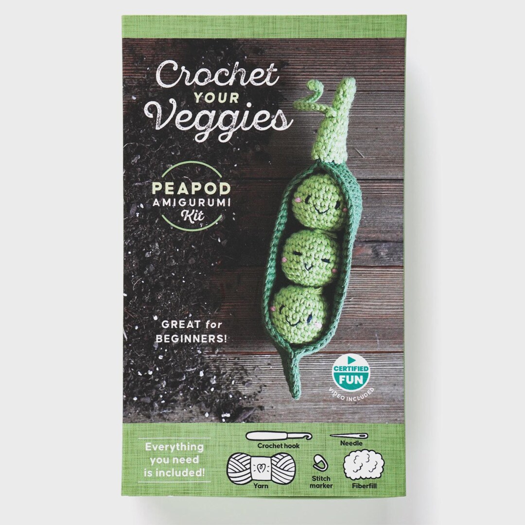 Crochet Your Veggies - Amigurumi Kit - Peapod - Etsy