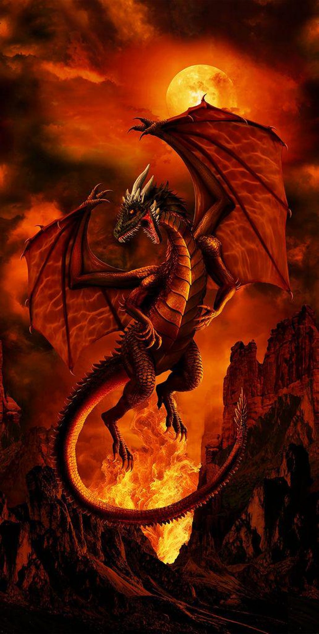 Timeless Treasures - Dragon Fire - Dragon Fire Panel - PANEL
