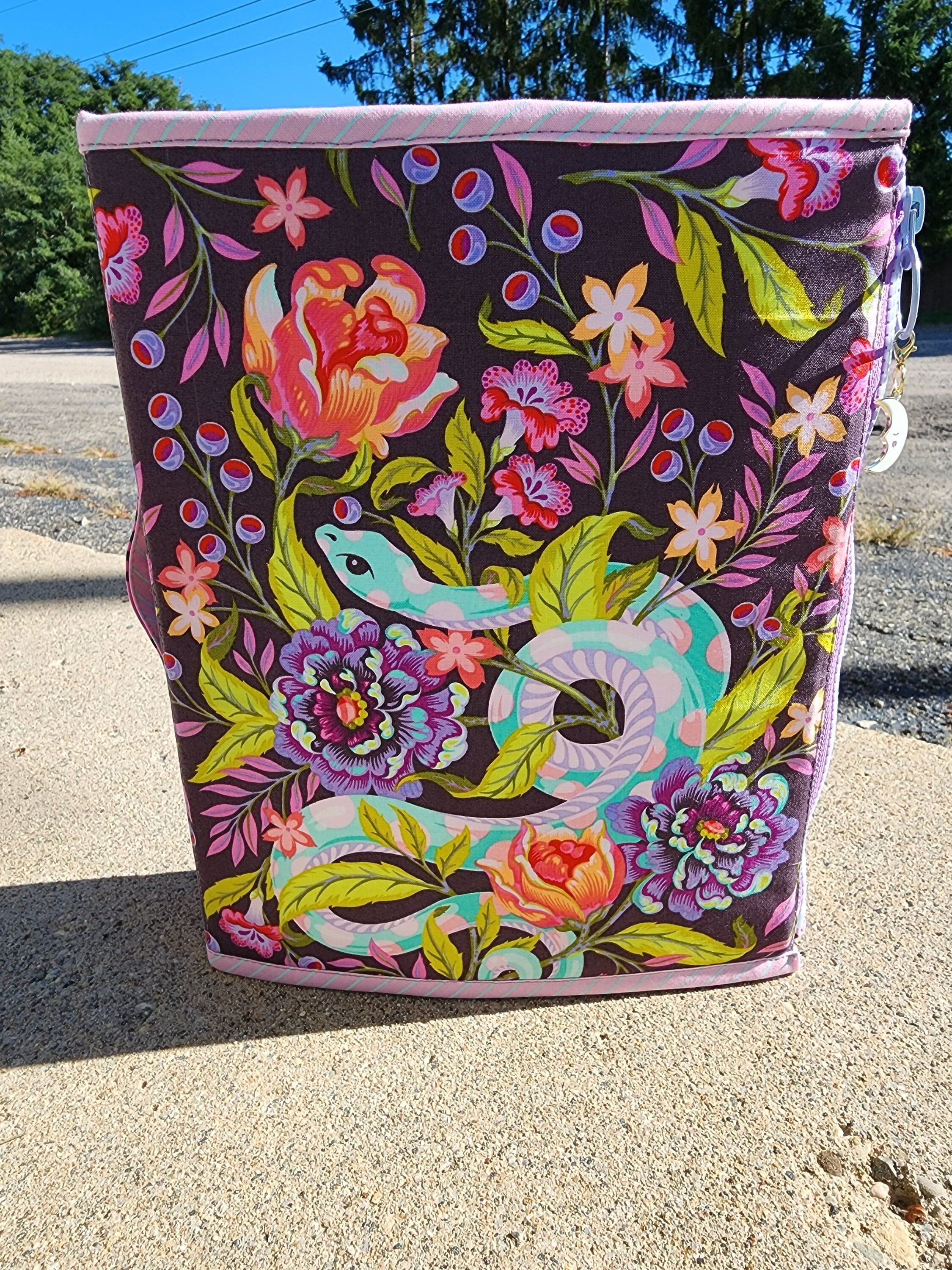 Booklet Pouch Pattern and Kit Options by Aneela Hooey with  Moon Garden by Tula Pink