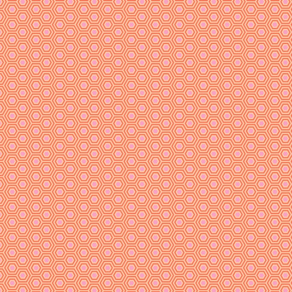 True Colours Hexy Peach Blossom - Tula Pink - PER QUARTER METRE True Colours Hexy Peach Blossom - Tula Pink - PER QUARTER METRE