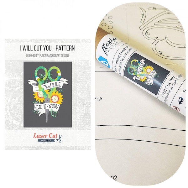 I Will Cut You Pattern - Pattern or Preprinted Fusible Webbing Bundle by Punkin Patch Craft Designs