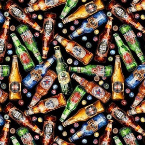 Timeless Treasures - Happy Hour - Tossed Beer - BEER-CD3922  BLACK