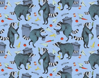 Paintbrush Studio - PBS Fabrics - Raccoon Ruckus - Szopy i kosze na śmieci - 120-2712