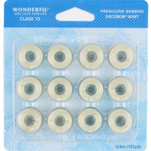 Deco bob - Wonderfil - Pre-wound Class 15 - Class A -  Bobbins - Decobob 80wt - 12 ct