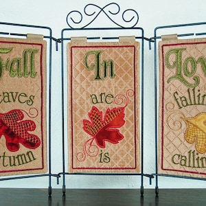 Fall in Love - From Janine Babich Designs  - Machine Embroidery - Optional Stand