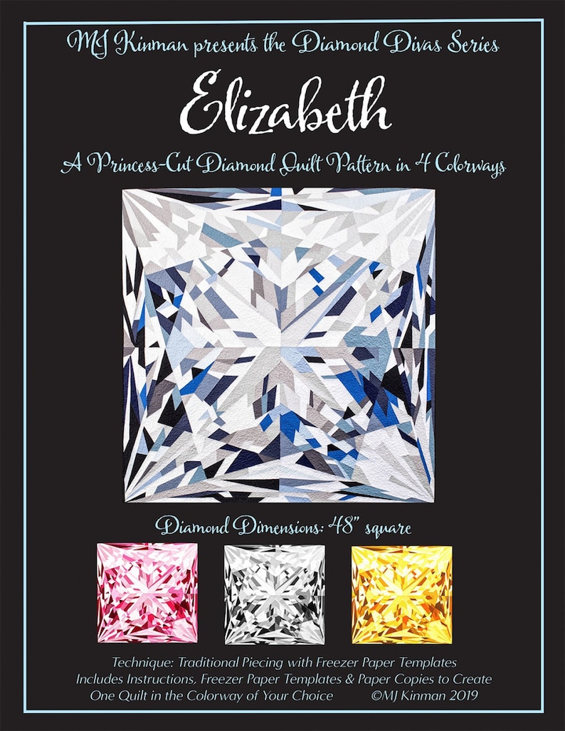 Elizabeth Princess Cut Diamond Quilt Pattern From MJ Kinman Bild 1