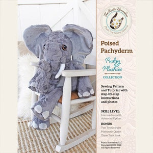 Poised Pachyderm Elephant Soft Toy Sewing Pattern - The Rustic Horseshoe