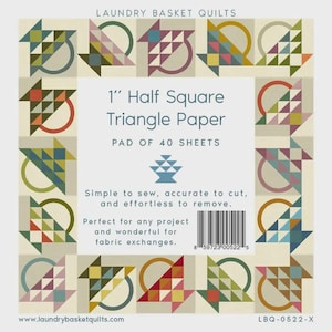 1" Finished Half Square Triangle Paper From Laundry Basket Quilts By Edyta Sitar LBQ-0522 OR LBQ0522-X