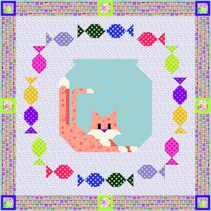Preorder - Gone Fishing Quilt Kit - Tula Pink - Tabby Road Déjà Vu - Art East Quilts