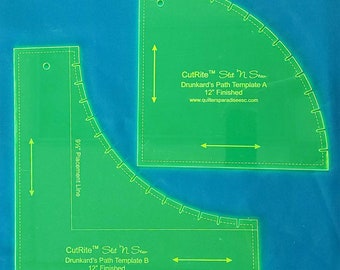 CutRite Slit N Sew Drunkards Path 8in Finished Template