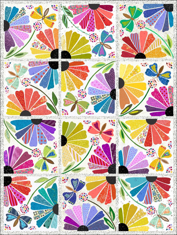 Garden Party Laser Cut Quilt Kit by Fiberworks Pattern Etsy