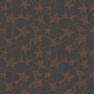 Art Gallery Fabric - Sweet ’n Spookier - Web of Scares Caramel - SNS13030