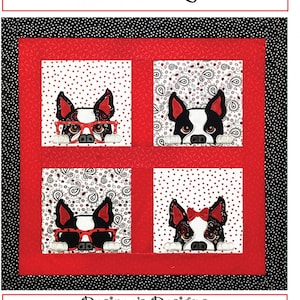 Boston Terrier Peek-A Boo Quilt Pattern -From Desiree's Designs By Habicht, Desiree