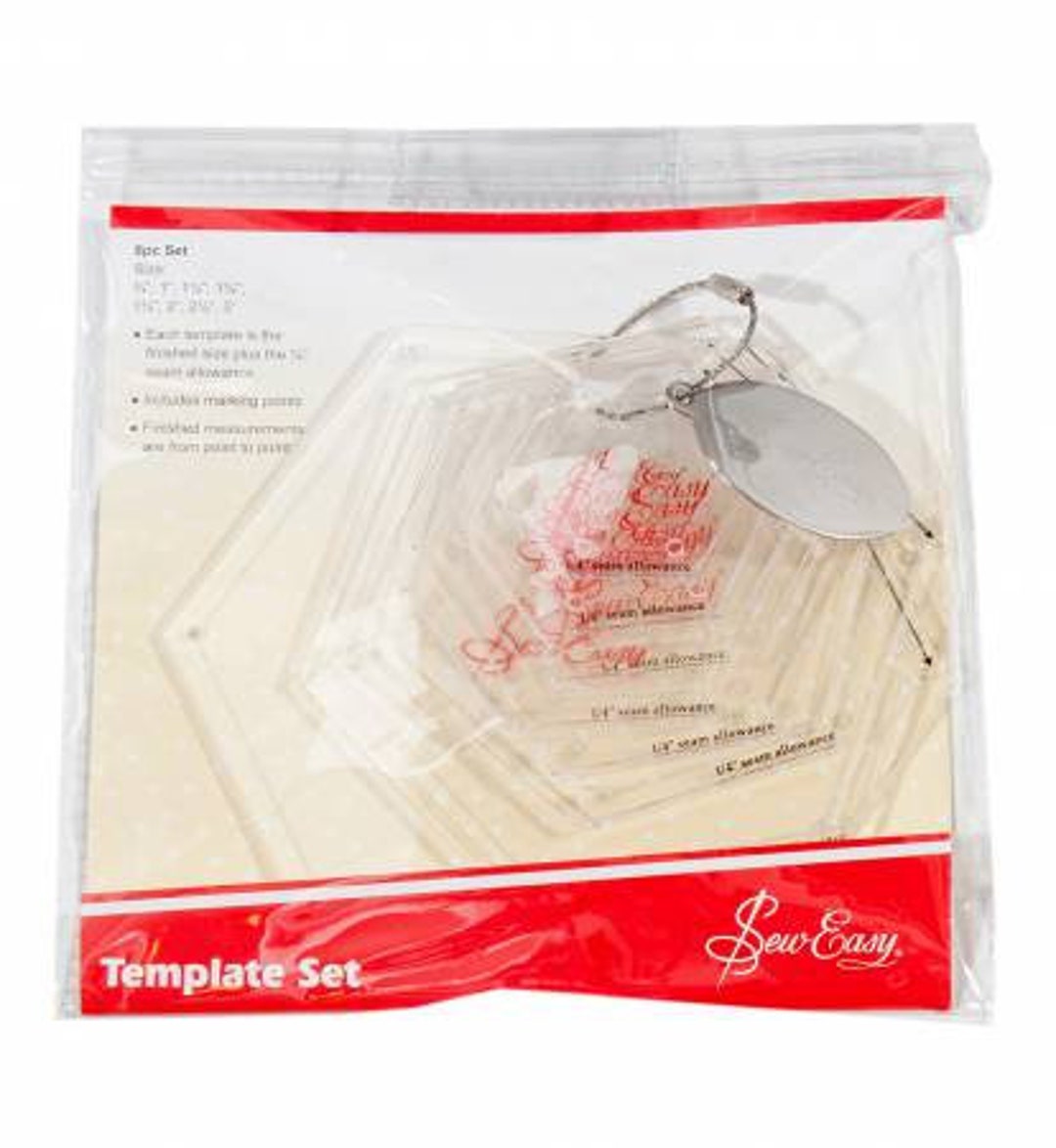 Sew Easy Pink Hexagon Template Set – 9 Acrylic Rulers For Quilting & Appliqué (1-5 Inches) - View #9