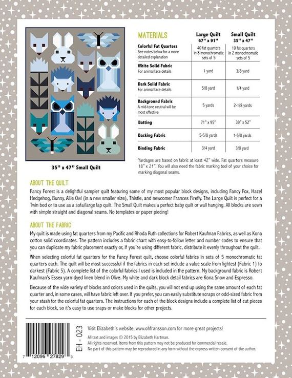 elizabeth hartman fancy forest pattern