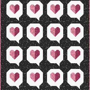 Kit de courtepointe I Heart You - Silverstone - Wishwell - Tissus Robert Kaufman