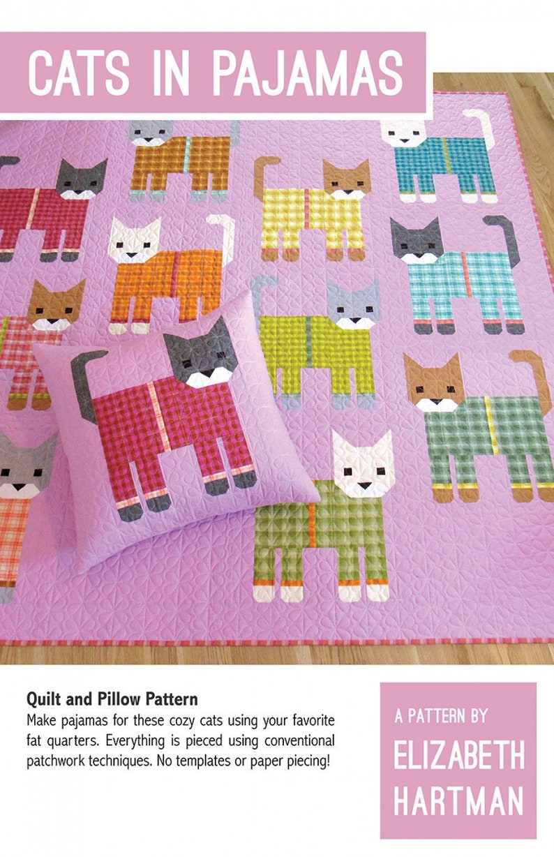 Cats in Pajamas Quilt Pattern or Kit Elizabeth Hartman image 1