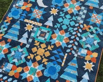 Quiltpatroon maanverlicht bos door Amanda Murphy # AMD144