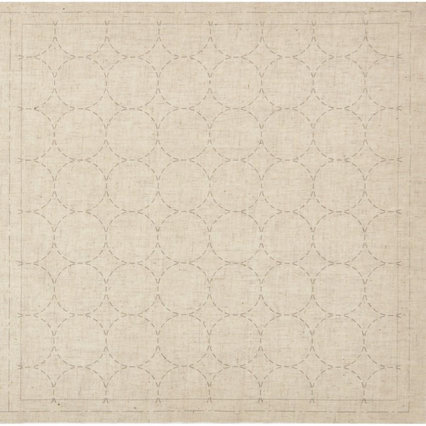 Sashiko Vorbedrucktes Tuch - Kreise auf Natur - LEN98905-12