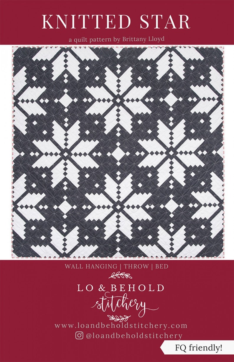 Knitted Star Quilt Pattern or Kit Lo and Behold Stitchery Etsy