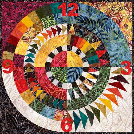 A Stitch in Time Quilt Clock Quilt Pattern by Orange Blossom Quilt