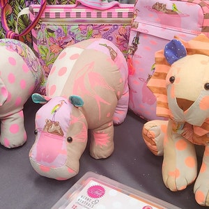 Tula Pink - Everglow Stuffed Animal Kits - Hippo - Elephant - Lion - Giraffe - Funky Friends Factory Patterns