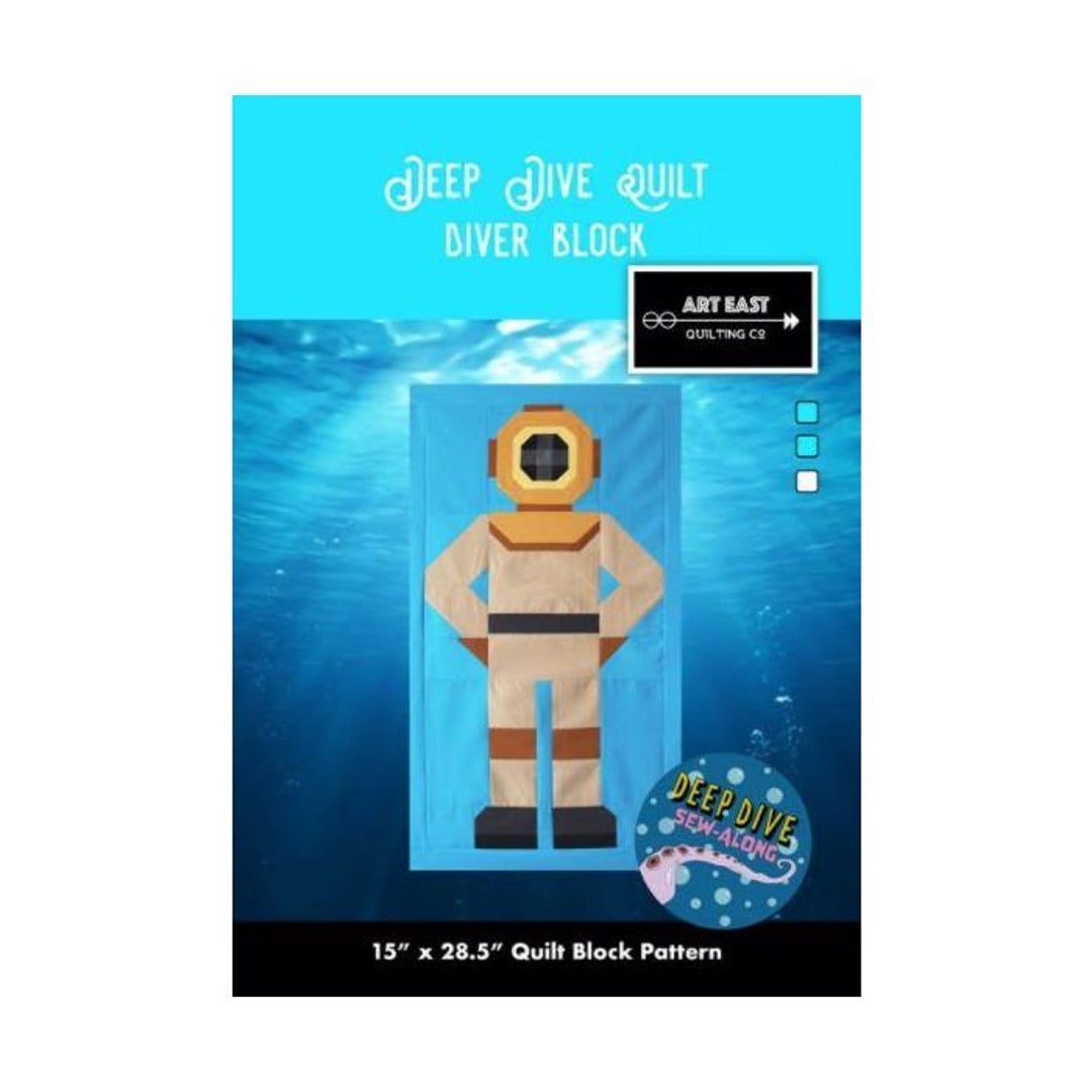 Deep Dive Diver Block Quilt Pattern by Art East Quilting Co Etsy