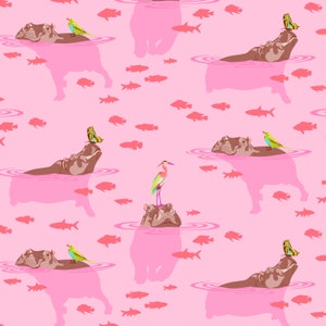 Tula Pink - Everglow - My Hippos Don&#39;t Lie - PWTP204.NOVA