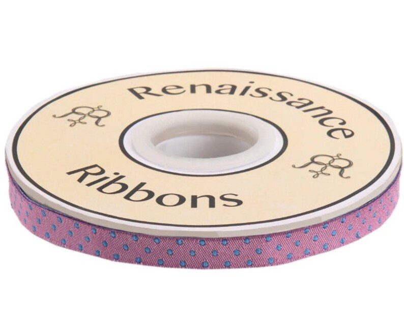 Relena Ribbons Tula Pink - Renaissance Ribbons - Dots Sky 3/8