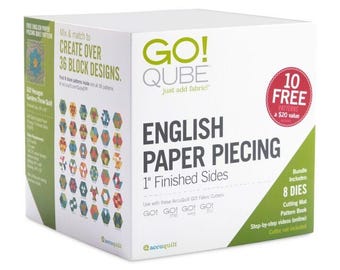 Accuquilt GO! Qube English Paper Piecing - Laterales terminados de 1" - 55825
