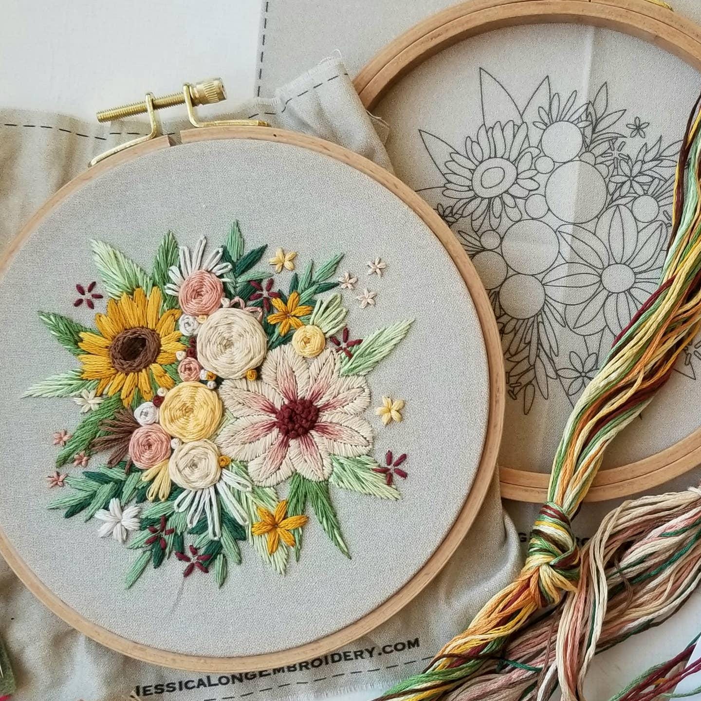 Jessica Long Embroidery Kit - Floral Harvest - Etsy