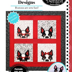 Boston Terrier Peek-A Boo Embroidery Desgins -From Desiree's Designs By Habicht, Desiree