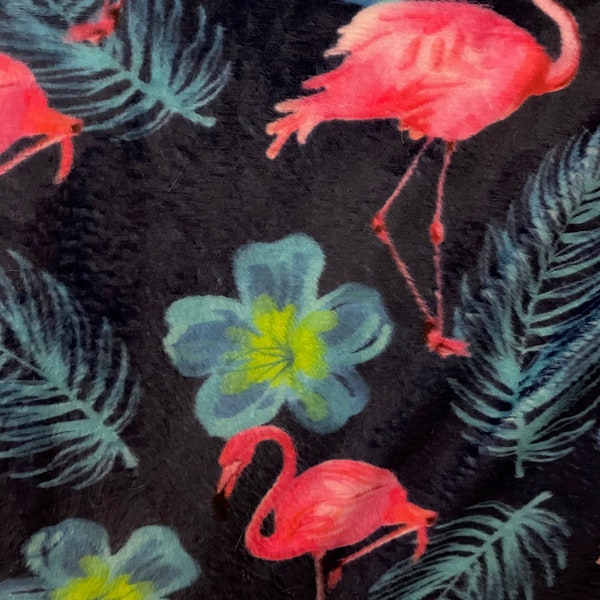 Shannon Fabrics - Minky Cuddle Fabric- Pink Tropical Flamingo