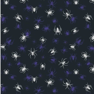 Lewis and Irene - Haunted House  - A602.3 - Glow in the dark spiders on black