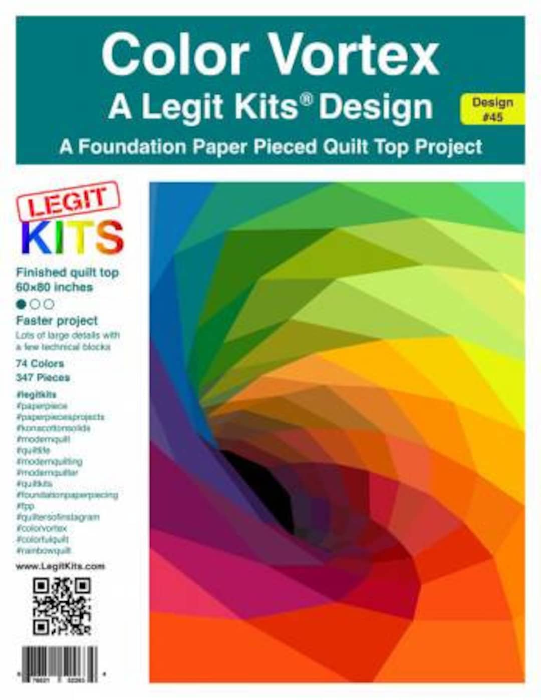 Color Vortex Quilt Pattern by Legit Kits - Etsy
